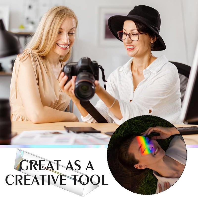 Copkim 4 Pcs Photography Crystal Prisms Optical Triangular Prism for Teaching Photography Kids Science Physics School Supplies(6 Inch) - Image 5